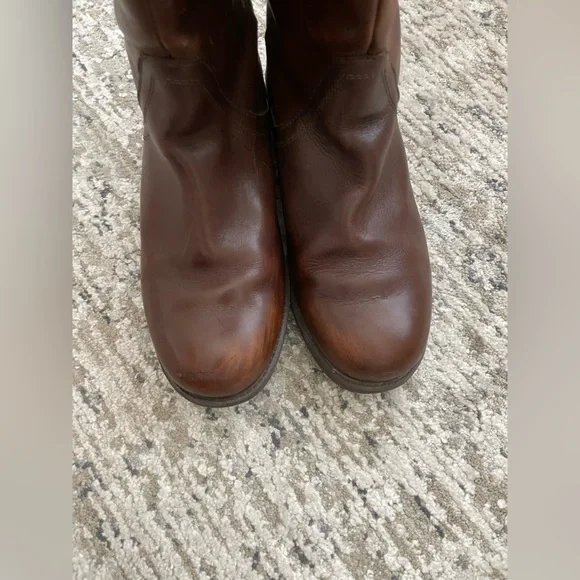 UGG Seldon Leather Boots Knee High Full Zip Brown Size 9 Althletic Calf - Picture 6 of 13